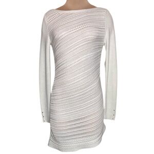 WHBM | Cream Textured Knit SweaterDress S